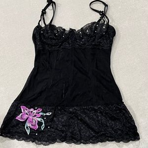 Frederick’s of Hollywood black baby doll lingerie